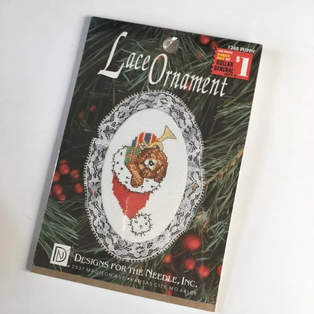Designs for the Needle Christmas Ornament Cross Stitch Kit 1248 Puppy Dog US NEW
